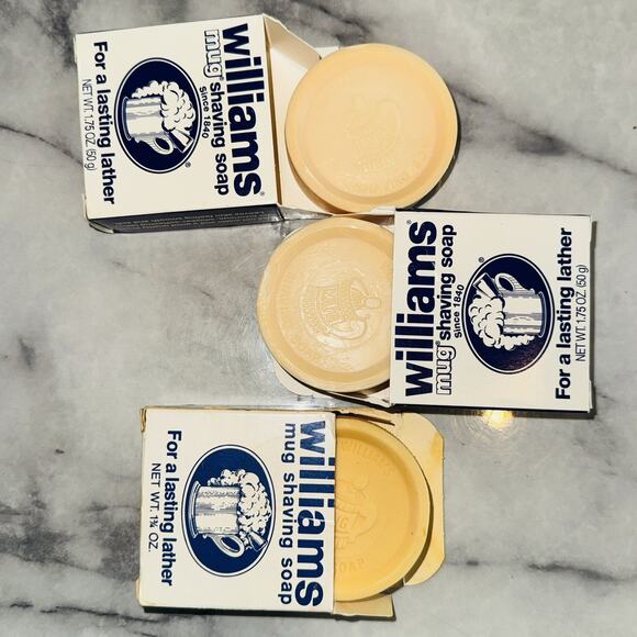 3 NEW Vintage Williams Mug Shaving Soap 1.75 Oz Bar Discontinued NIB Mens Bath - Picture 2 of 4